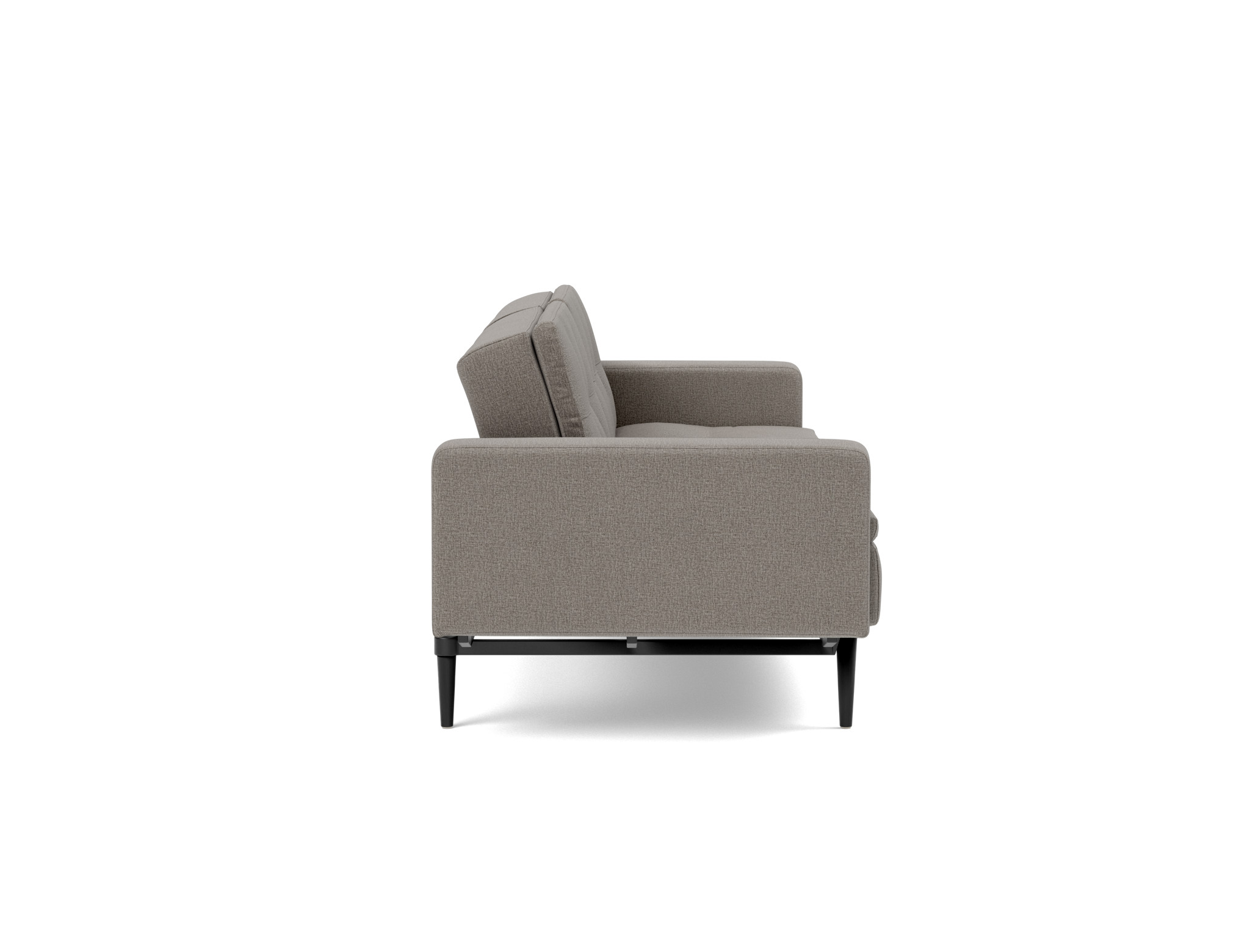 Schlafsofa Dublexo mit Armlehnen Flachgewebe Mixed Dance 521-Grey Beine Styletto Eiche schwarz