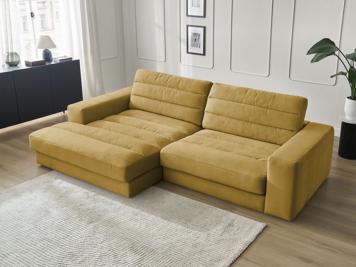 Bobochic Sierra Ecksofa Samt Gelb Ecke links