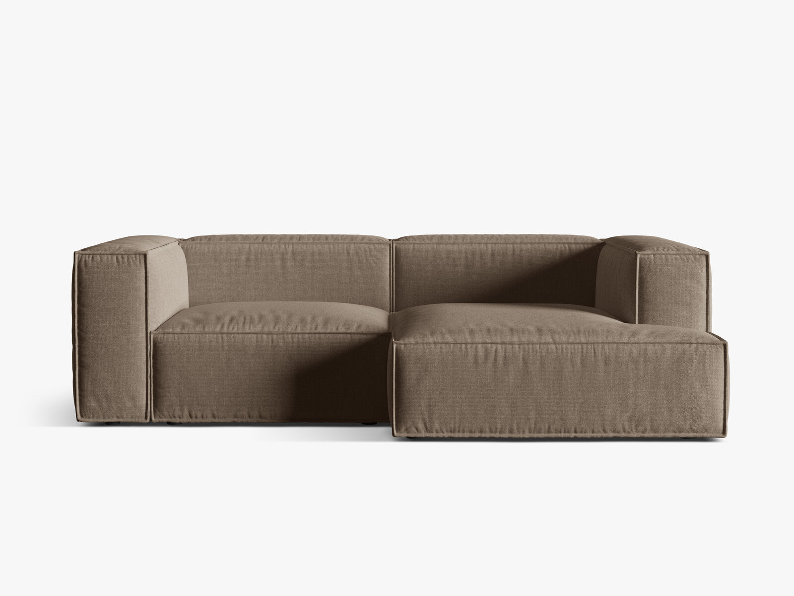 Micadoni Ecksofa Nuria 3-Sitzer Rechts Strukturierter Stoff Cappuccino