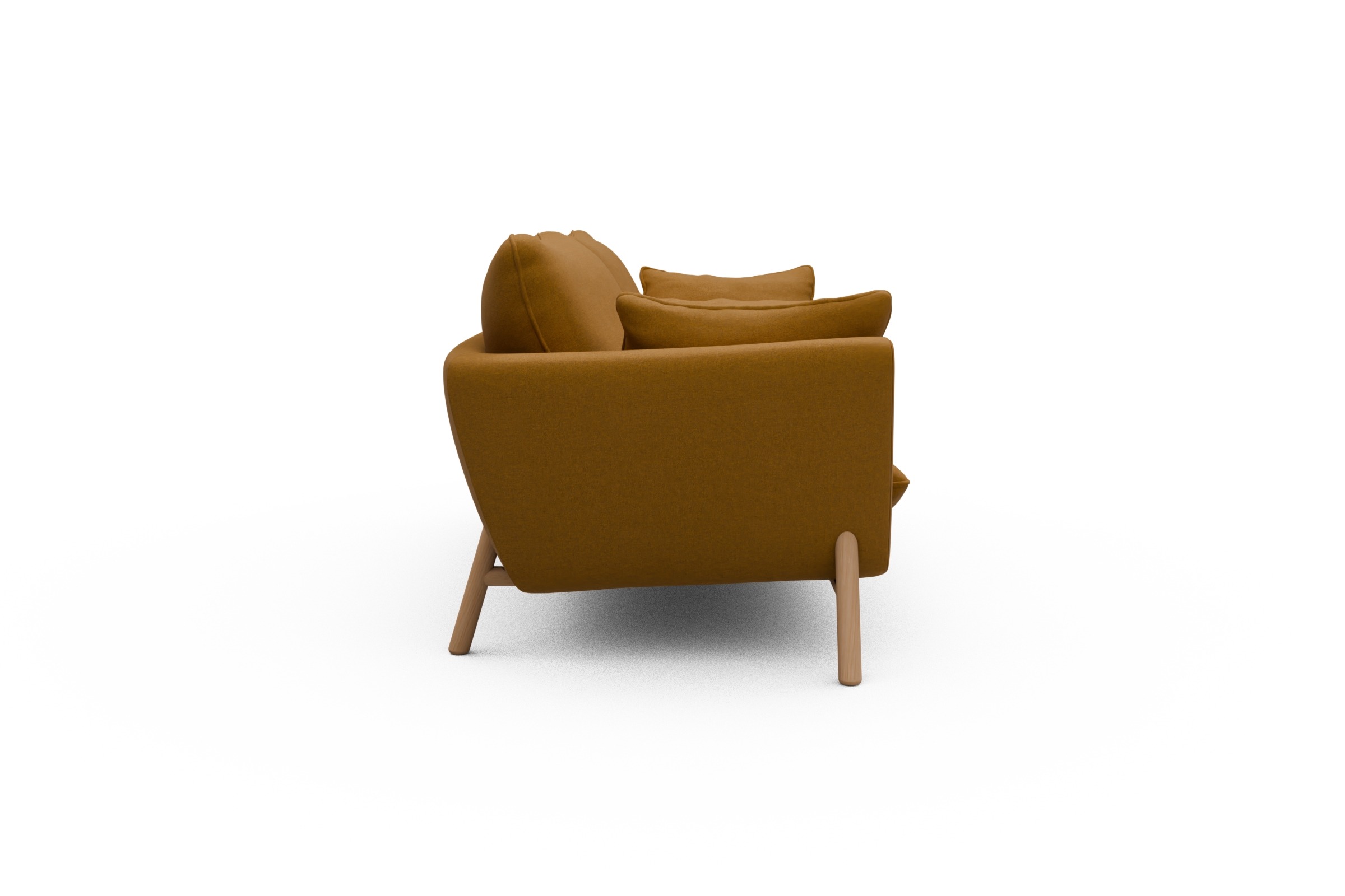 Sofa Emil 3-Sitzer Beinfarbe Eiche Natur Satya-Ocre