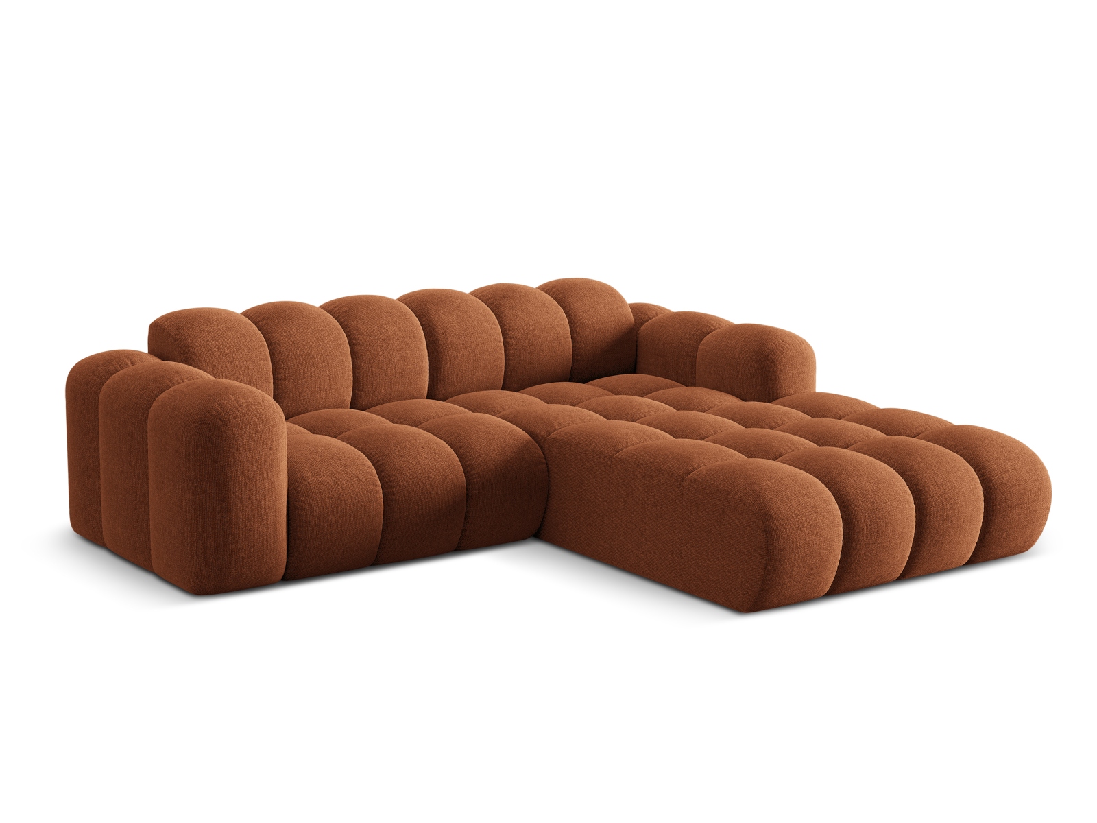 Cosmopolitan Design Ecksofa Treno 3-Sitzer Chenille Eden Ziegel Rechts