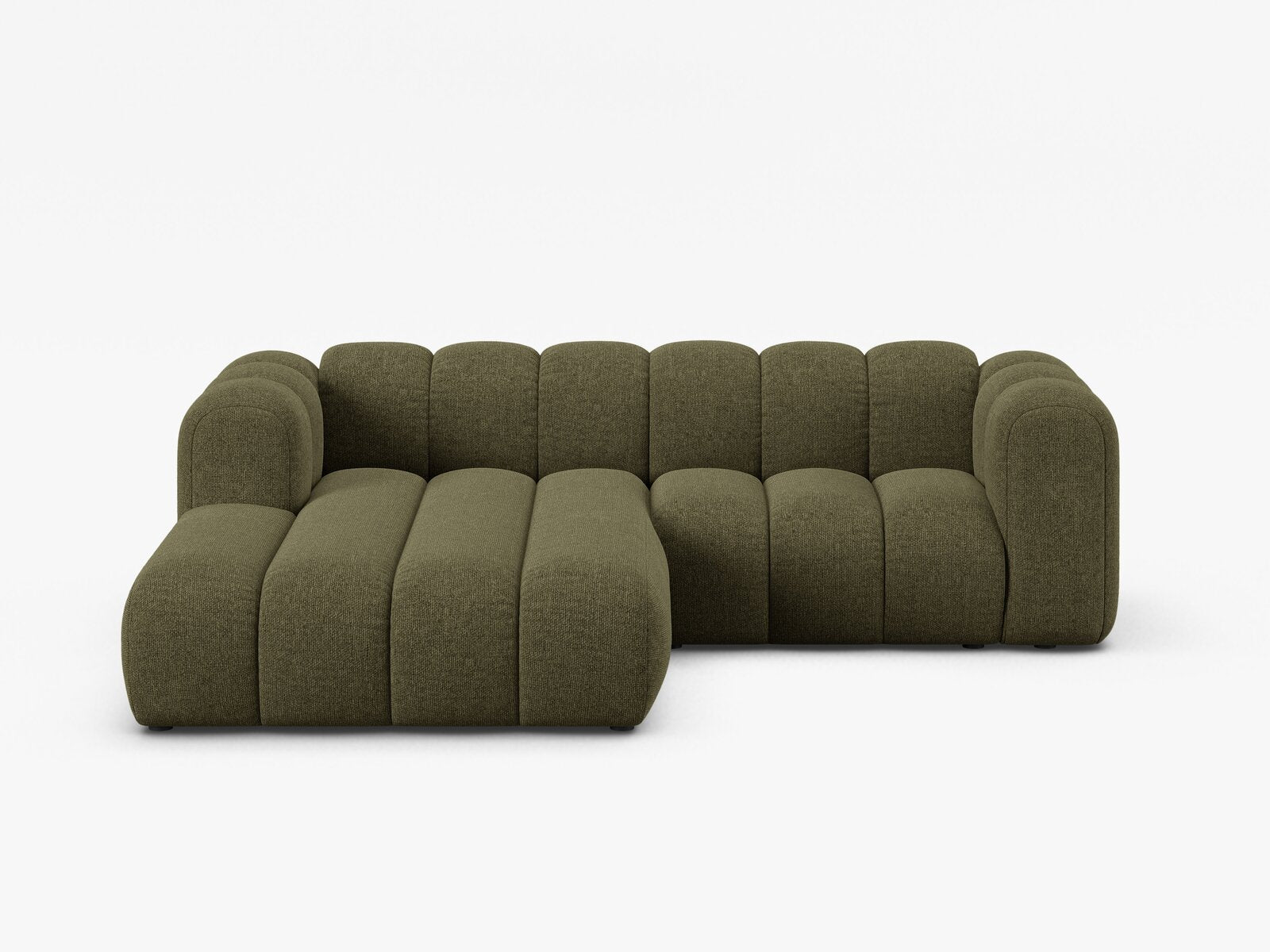 Micadoni Modulares Ecksofa Lupine 3-Sitzer Links Chenille Eden Grün