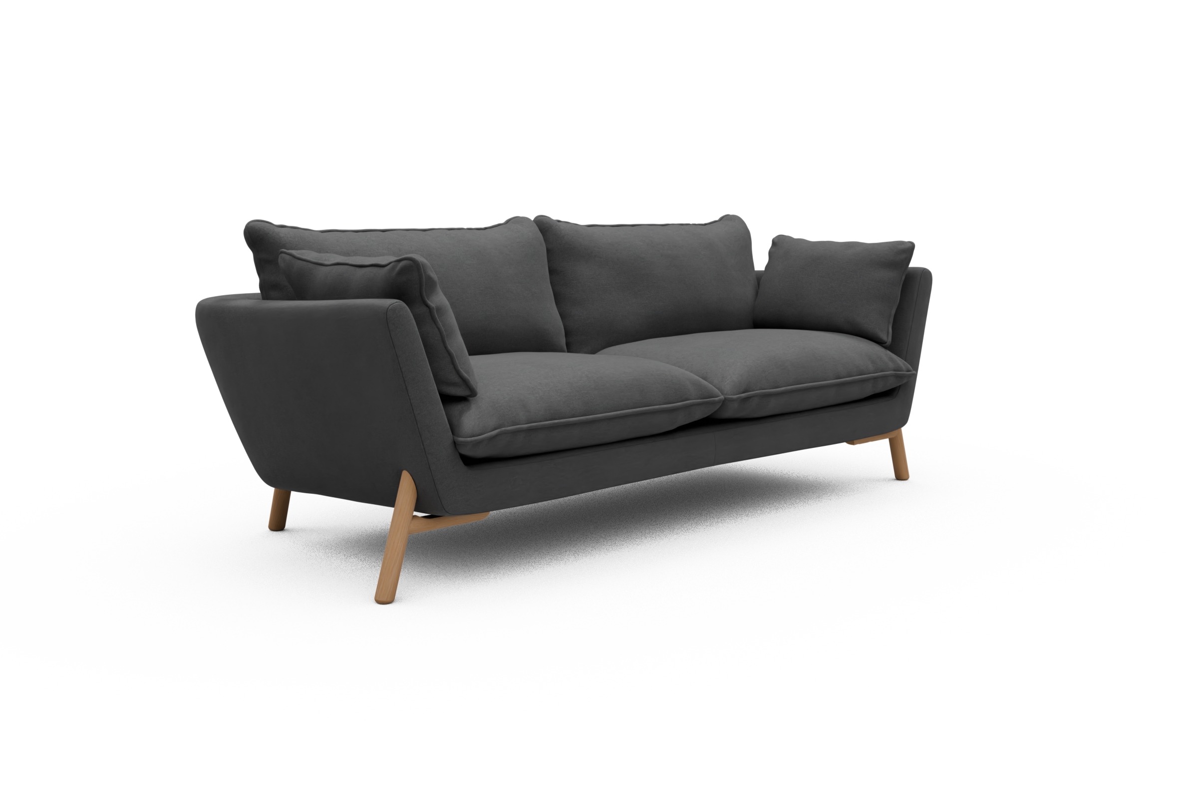 Sofa Emil PREMIUM 3-Sitzer Beinfarbe Eiche Natur Satya-Zinc