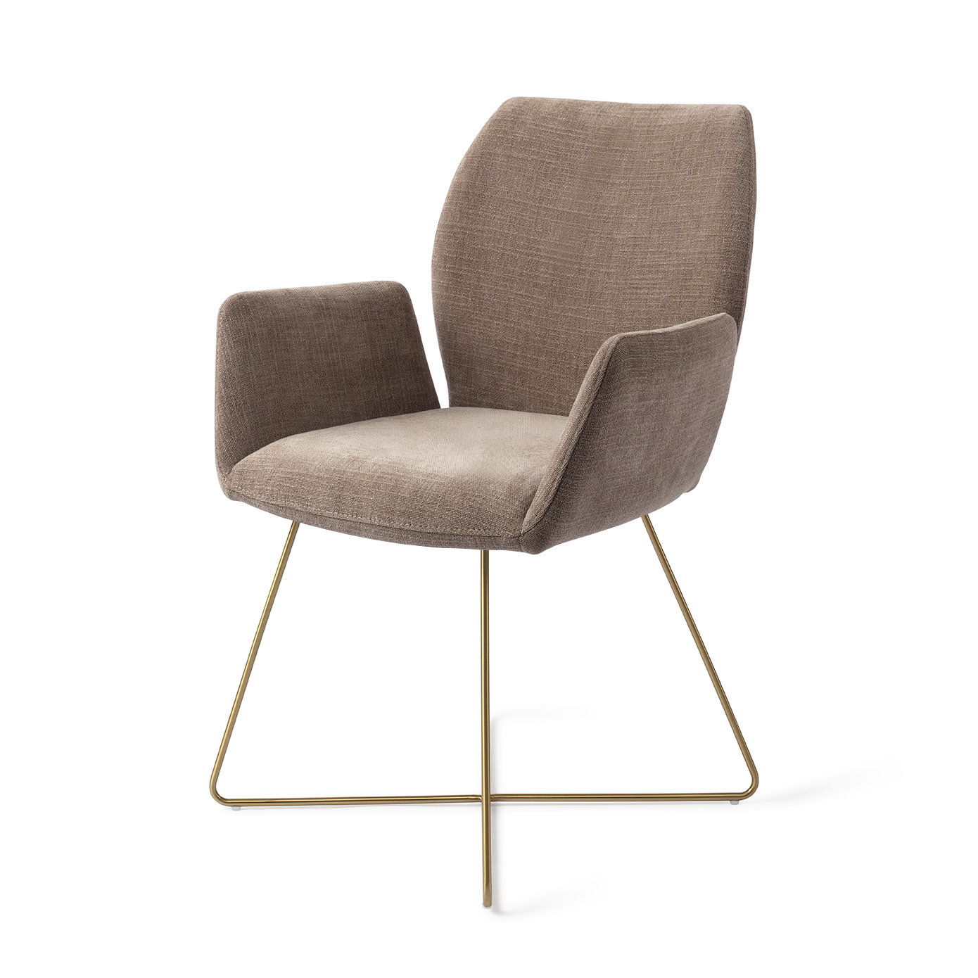 Jesper Home Esszimmerstuhl Misaki Mocha Mist Cross Gold