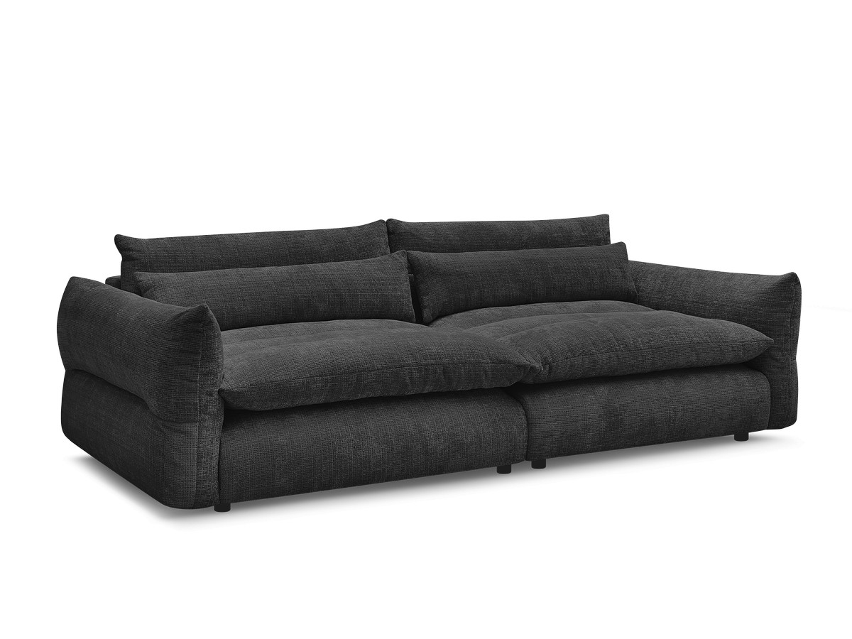 Bobochic Neil Sofa 3-Sitzer Strukturstoff Schwarz