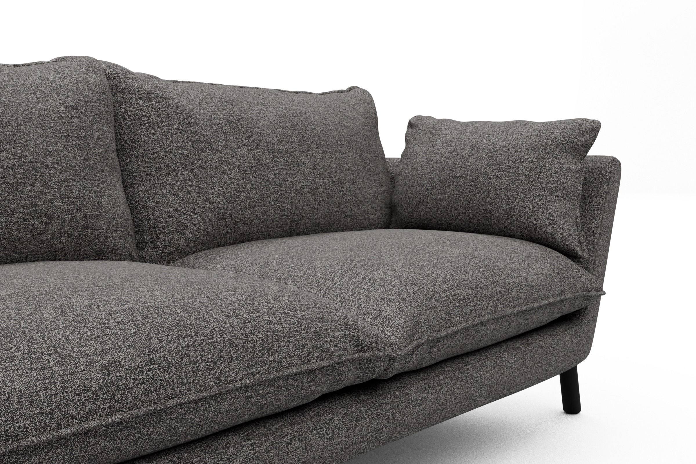 Sofa Emil PREMIUM 2-Sitzer Beinfarbe Eiche Schwarz Carreno-Salt-and-Pepper