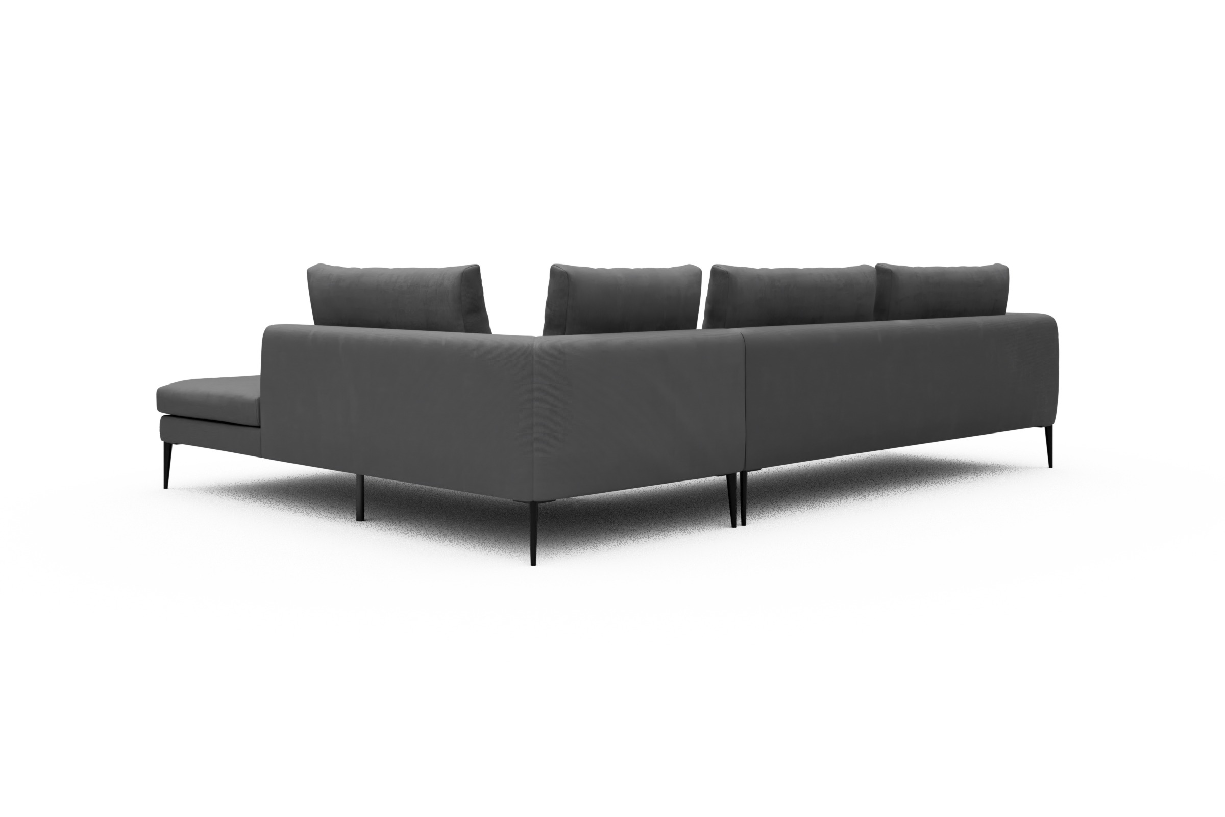 Ecksofa Paul Relax-Ecke links mit 3-Sitzer Cordufine-Grey
