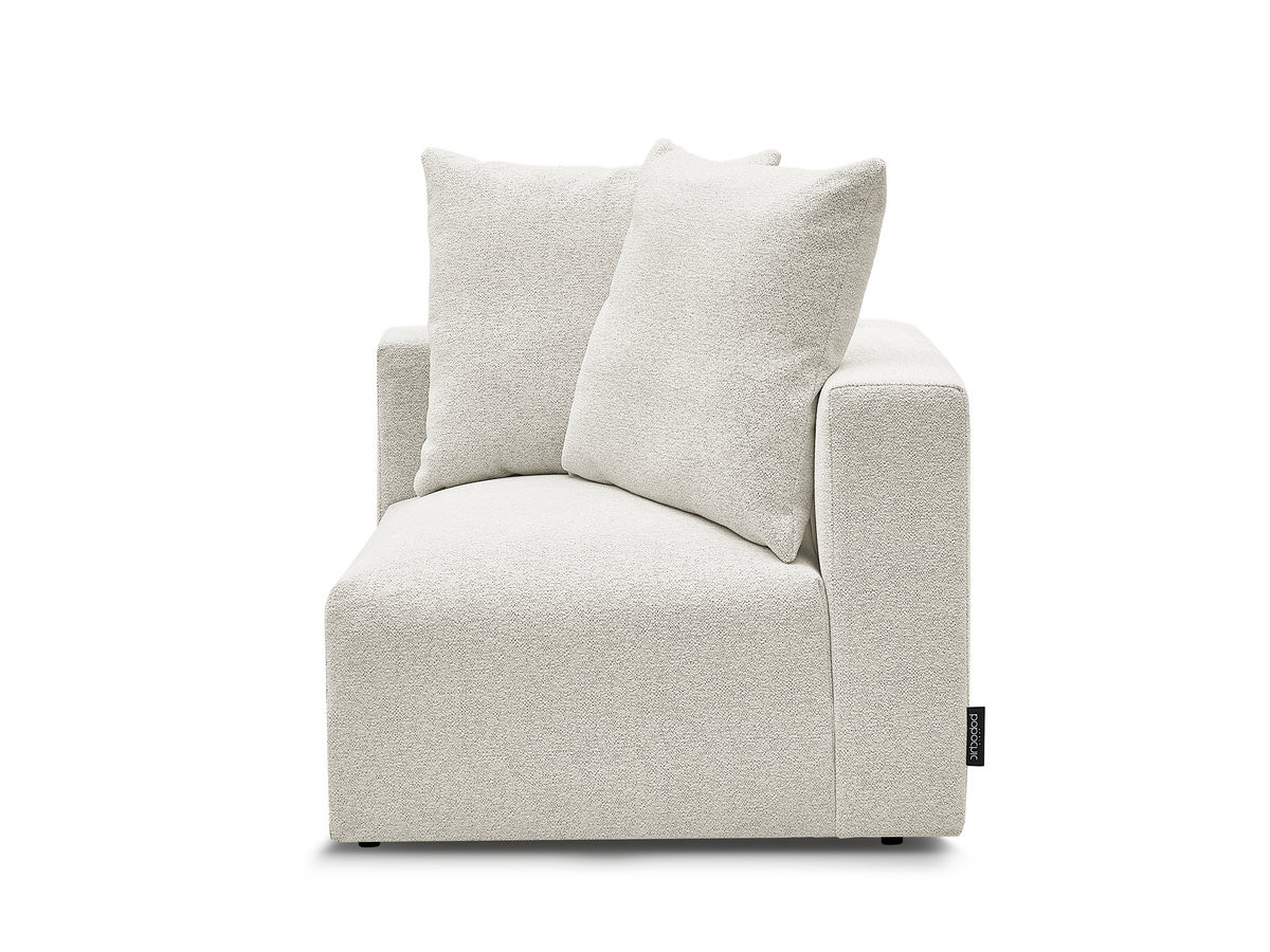 Bobochic Voltaire Eckmodul Melange-Stoff Weiß Ecke rechts