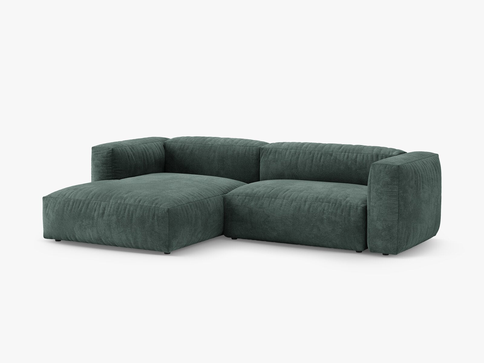 Micadoni Martina Ecksofa 4-Sitzer mit Schlaffunktion Links Samt Vogue Petrol