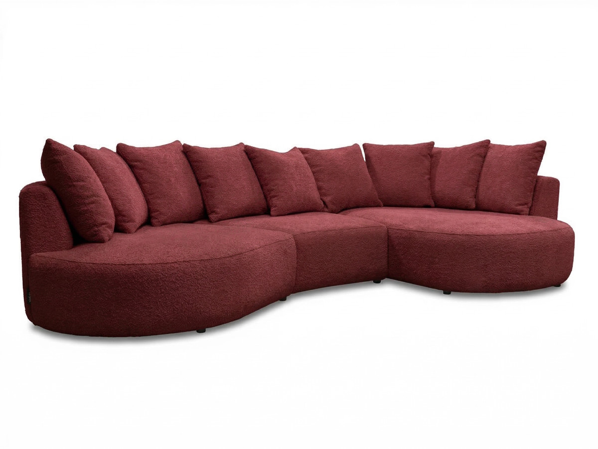 Bobochic Calypso Ecksofa Bouclé-Stoff Bordeaux Ecke rechts