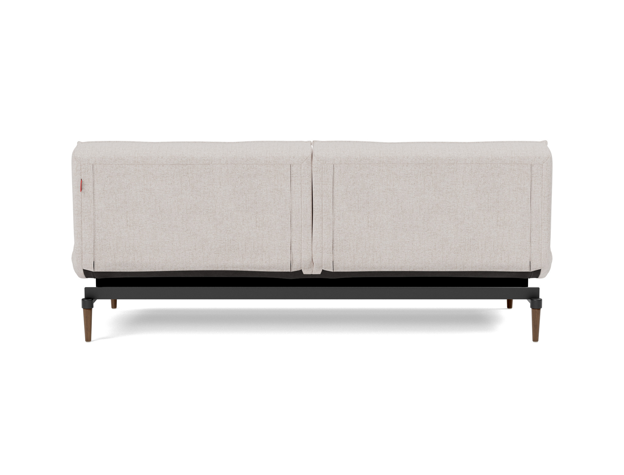 Schlafsofa Splitback Strukturierter Stoff Weda 300-Weda-Sand Beine Styletto Eiche dunkel
