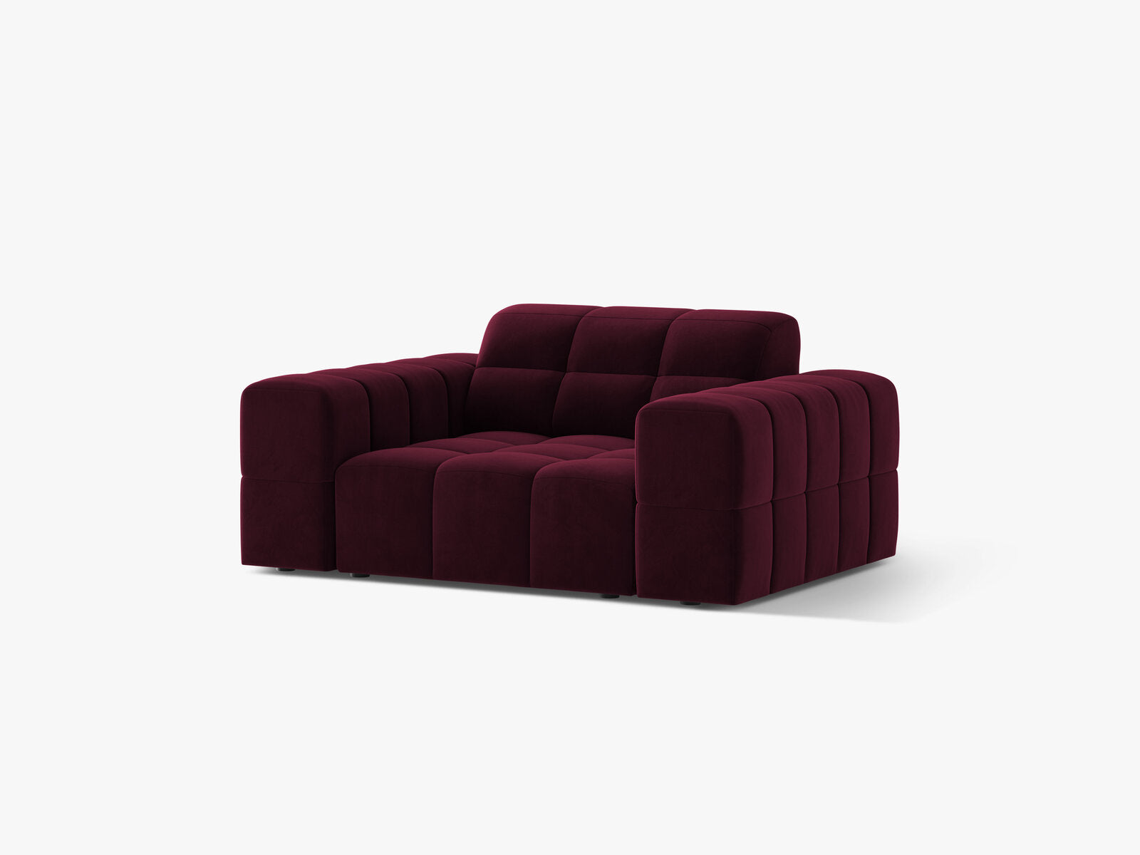 Micadoni Sessel Jennifer 1-Sitzer Samt Venus Burgunder