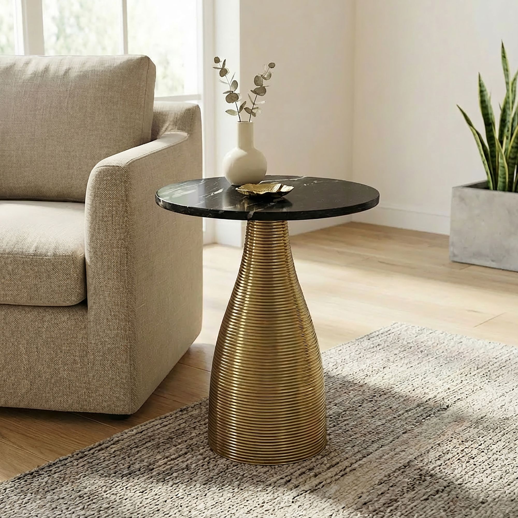 Beistelltisch Salhus Marmor Schwarz Ø 40 cm