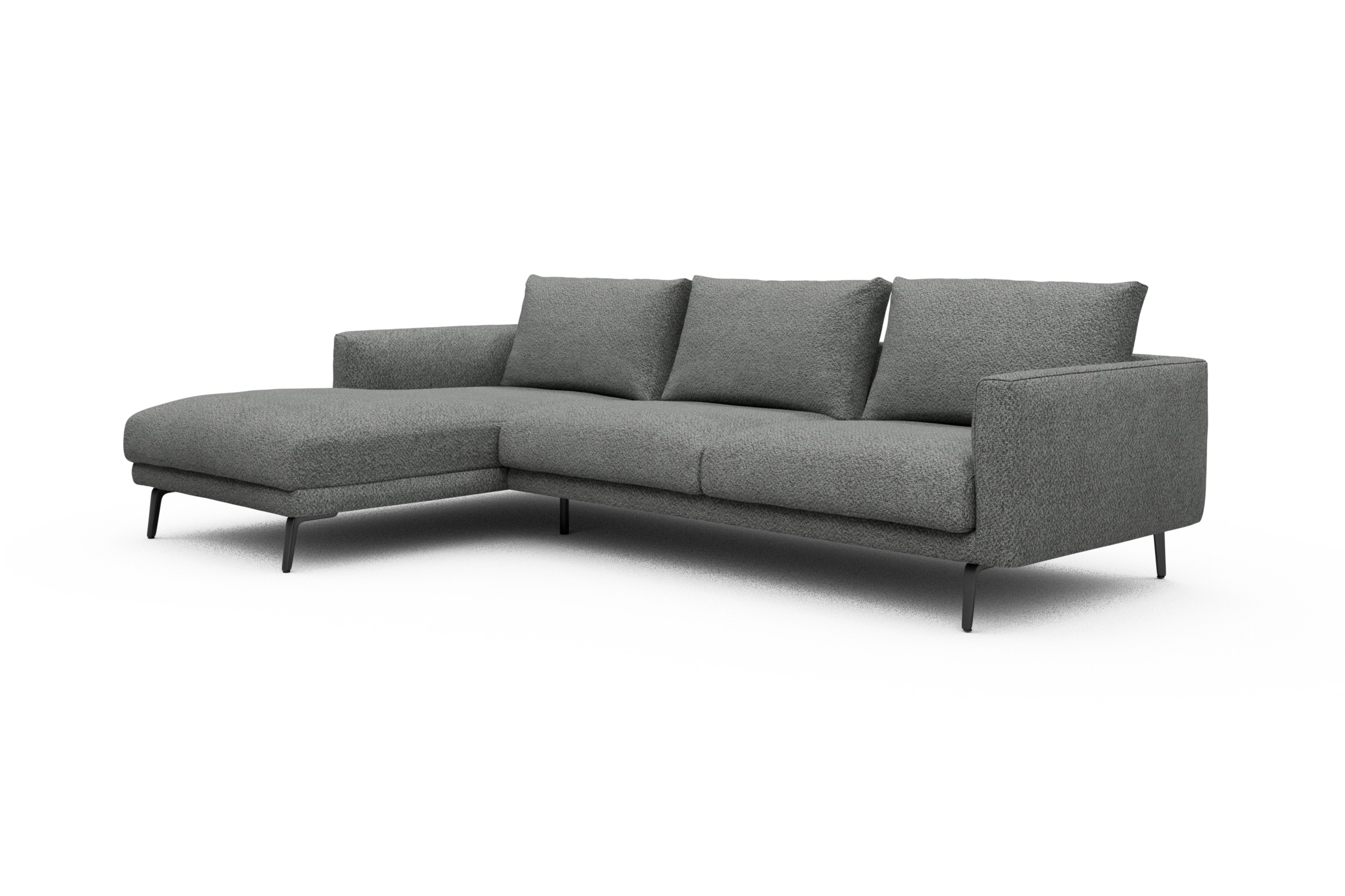 Ecksofa Karl Chaiselongue links mit 2,5-Sitzer Vanora-Warm-Grey