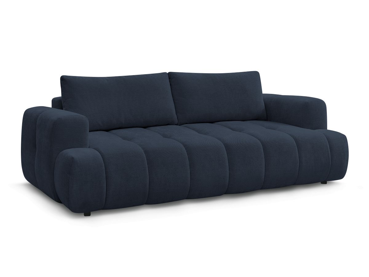 Bobochic Fuji Schlafsofa 3-Sitzer mit Bettkasten Stoff Dunkelblau