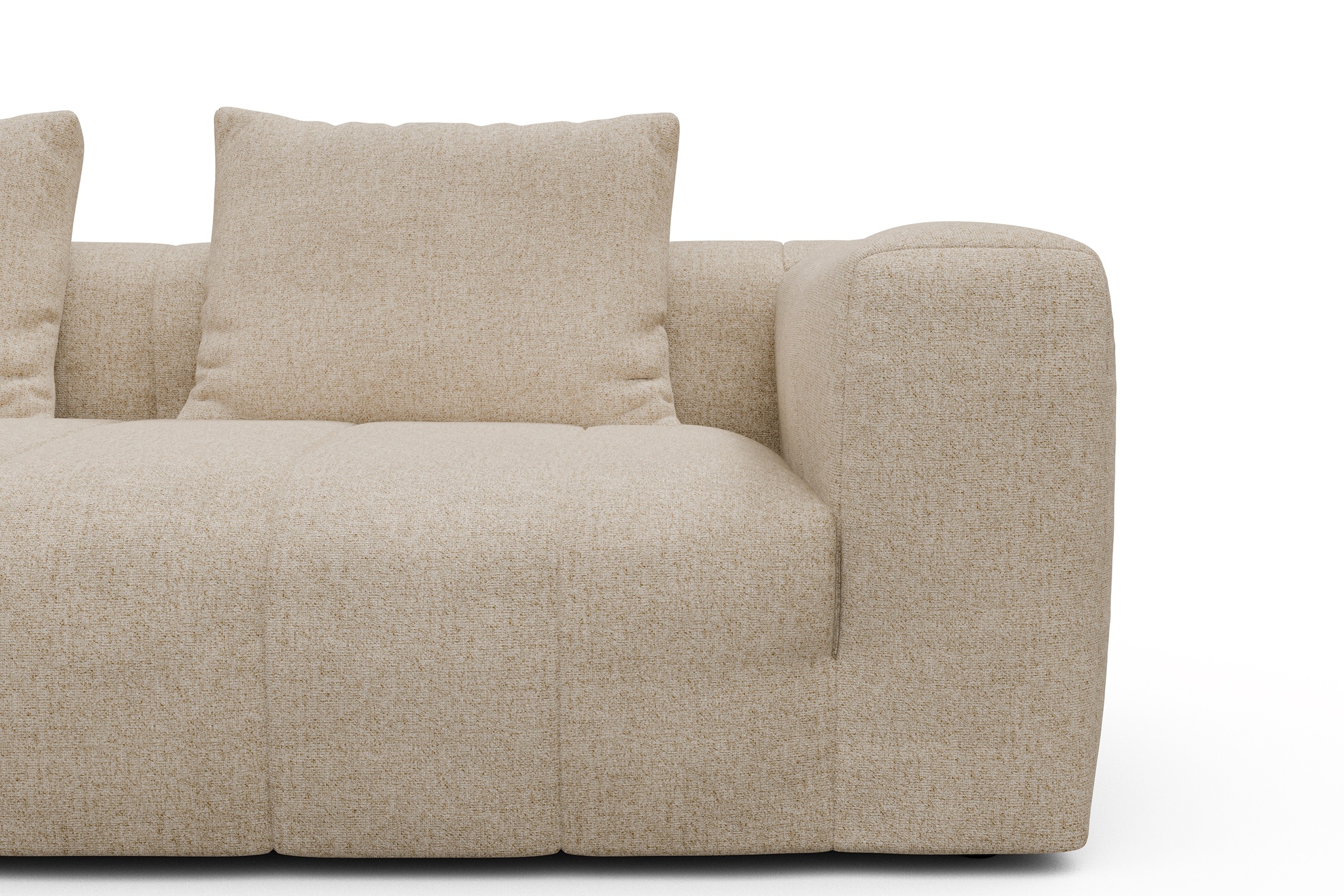 Ecksofa Hugo 2,5-Sitzer Armlehne rechts mit Chaiselongue Casone-Natural-Beige