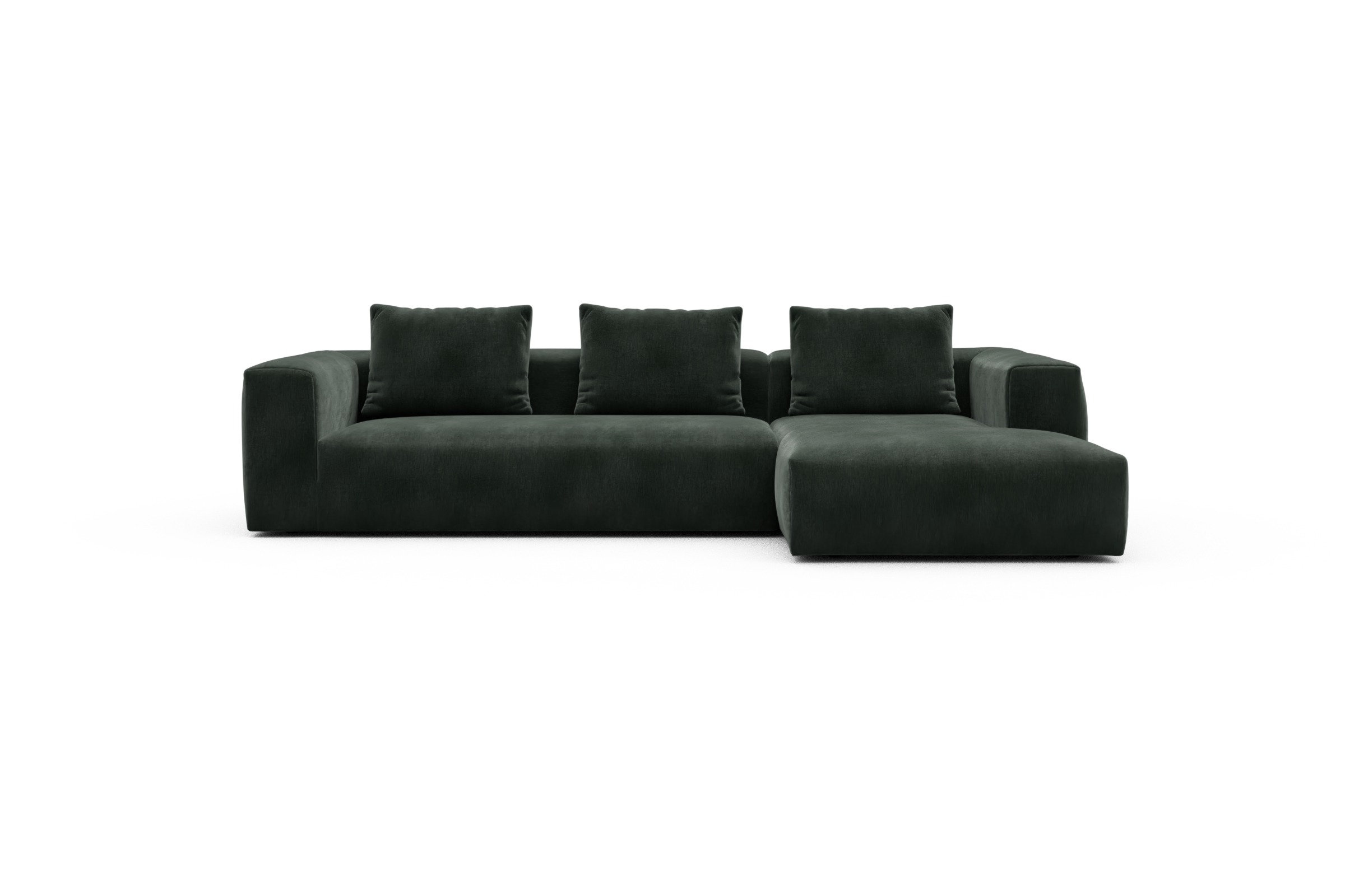 Skandi Home Ecksofa Fred Chaiselongue rechts mit 2,5-Sitzer Smooth-Laurel-Green moebelfaktor
