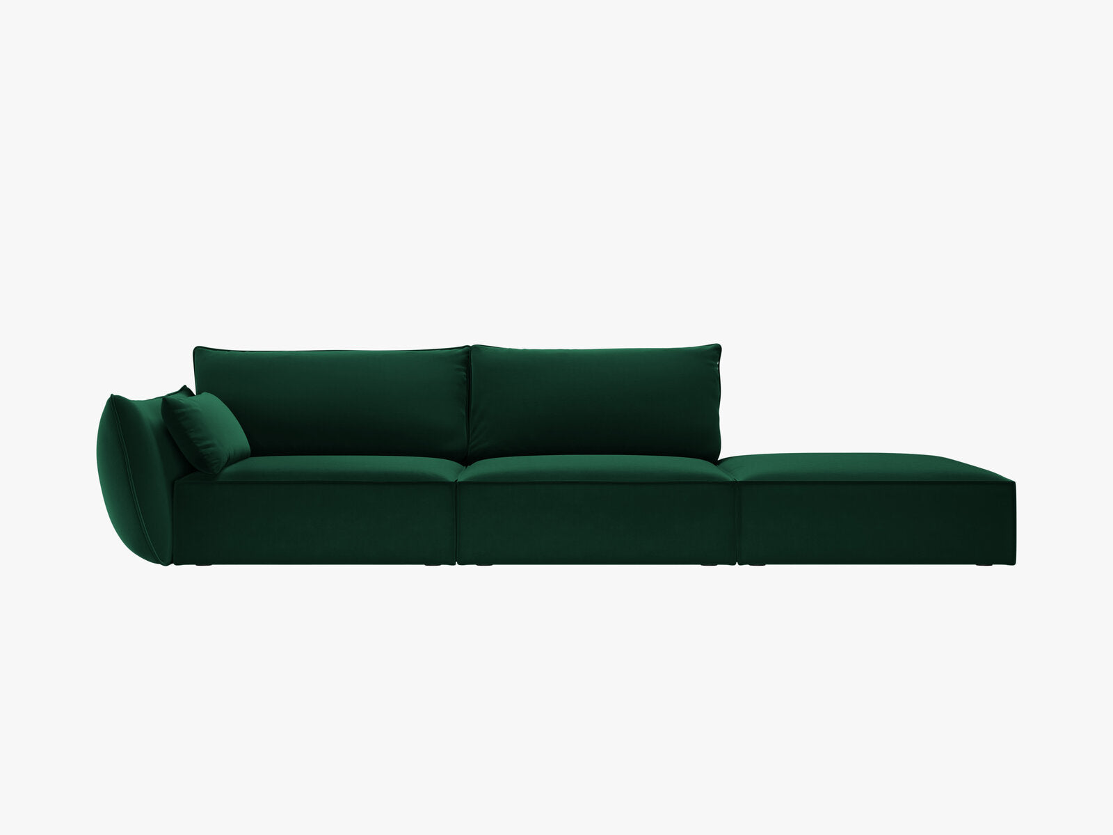 Micadoni Sofa Kaelle 4-Sitzer Rechts Samt Bluvel Flaschengrün