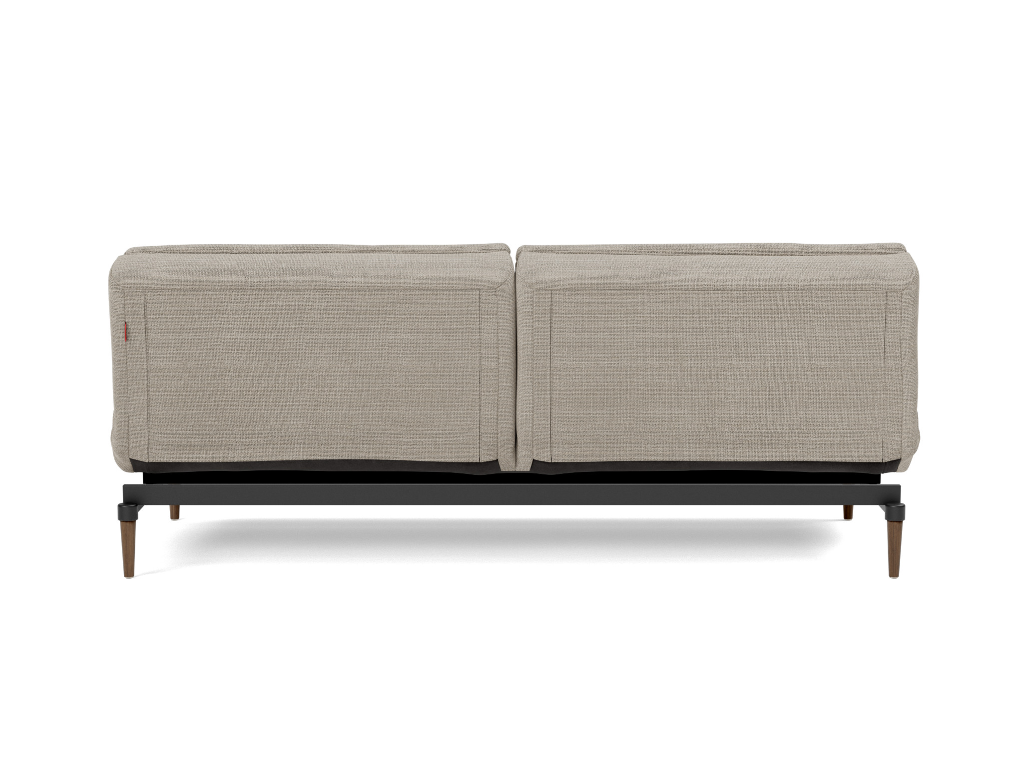 Schlafsofa Dublexo Strukturierter Stoff Kenya 579-Gravel Beine Styletto Eiche dunkel