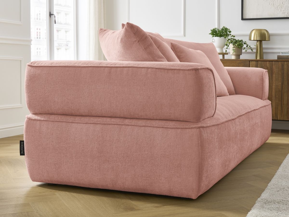 Bobochic Whesley Sofa 3-Sitzer Stoff Rosa