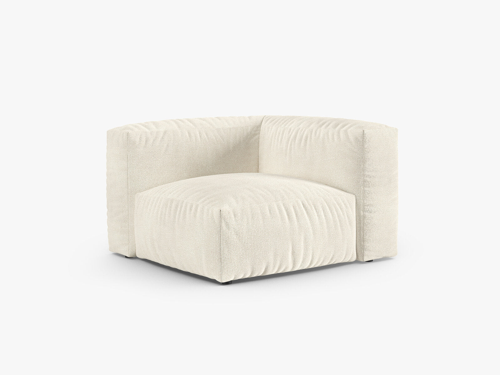 Micadoni symmetrisches Eckmodul Martina 1-Sitzer 90cm Sitztiefe Boucle Monet Elfenbein