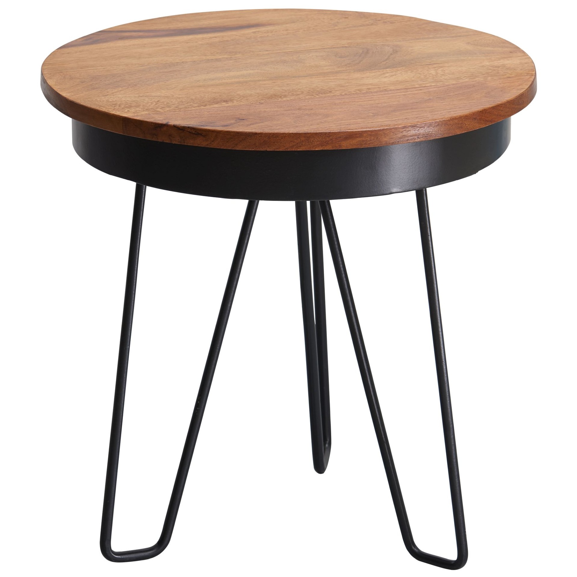 Beistelltisch Hadbjerg Sheesham Massivholz Ø 43 cm