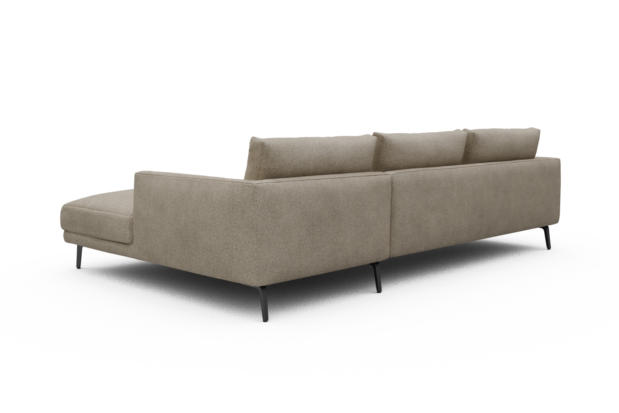 Ecksofa Karl Chaiselongue rechts mit 2,5-Sitzer Boucle-Belge