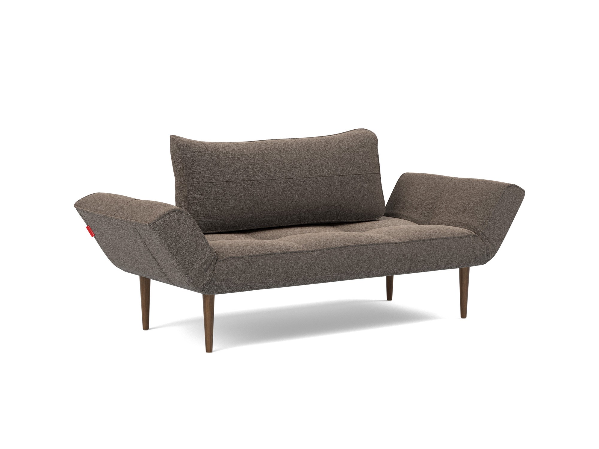 Tagesbett Zeal Boucle Skandi 530-Taupe Beine Styletto Eiche dunkel