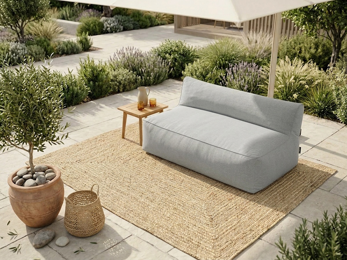 Bobochic Riviera Sofamodul 2-Sitzer Stoff Hellgrau