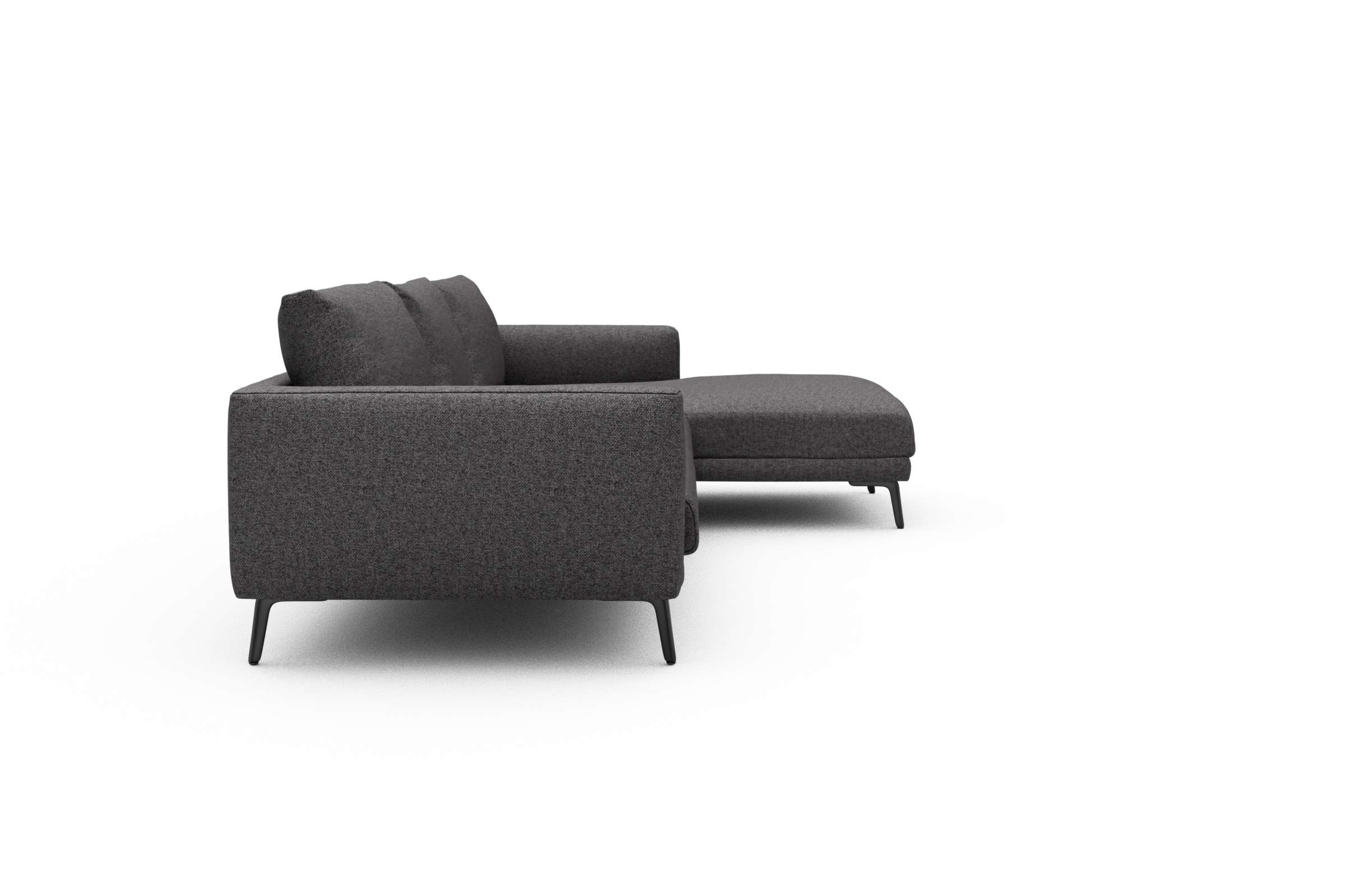 Ecksofa Karl Chaiselongue rechts mit 2,5-Sitzer Sama-Antracite