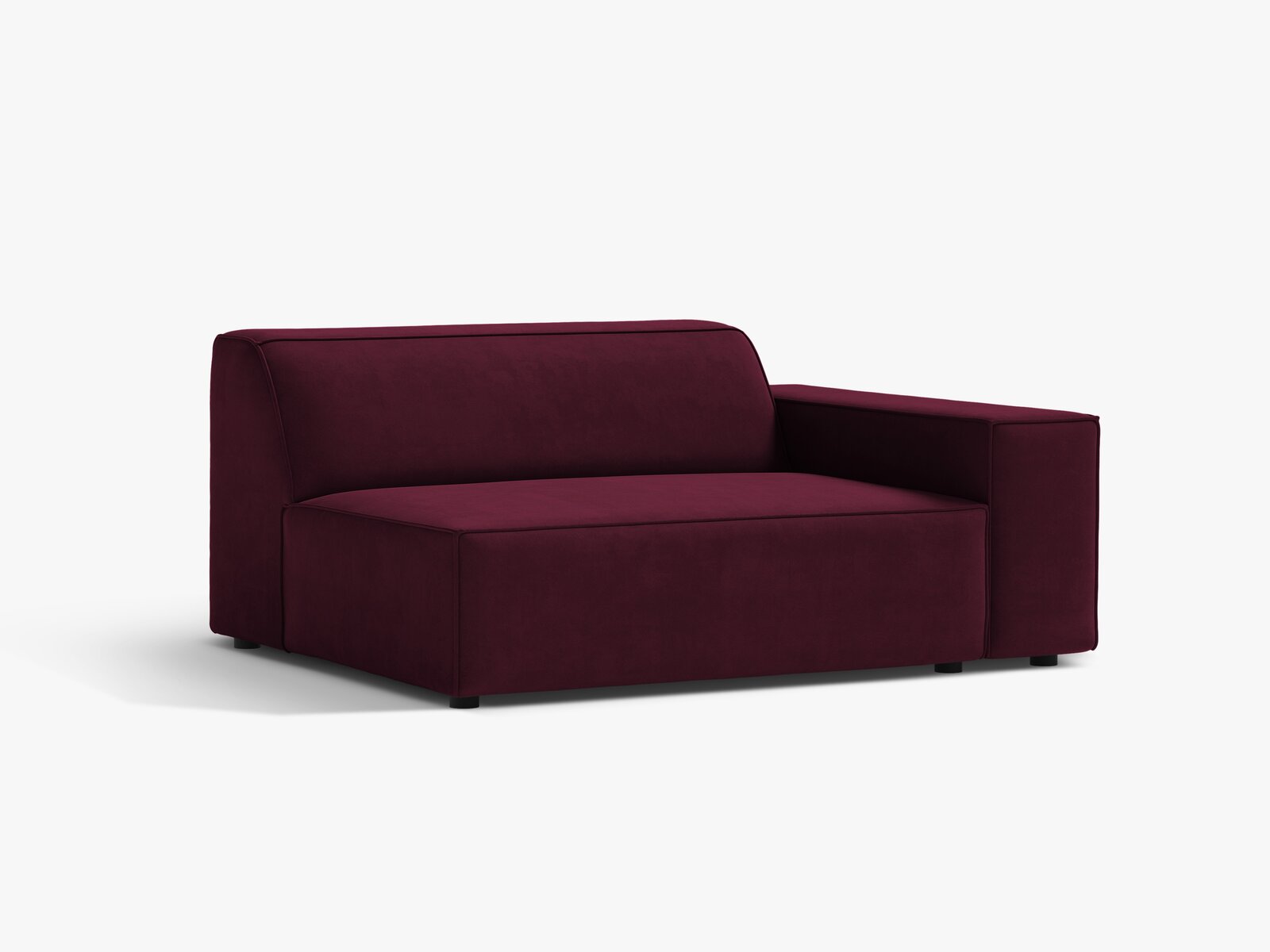 Micadoni Jodie Sofamodul XL Rechts Samt Venus Burgundfarben