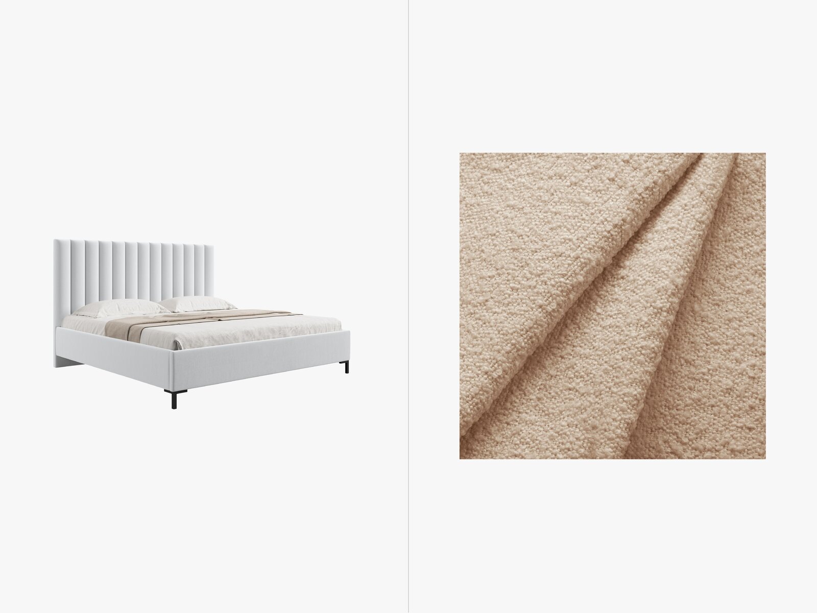 Micadoni Polsterbett Allison Boucle Baloo Beige 180x200