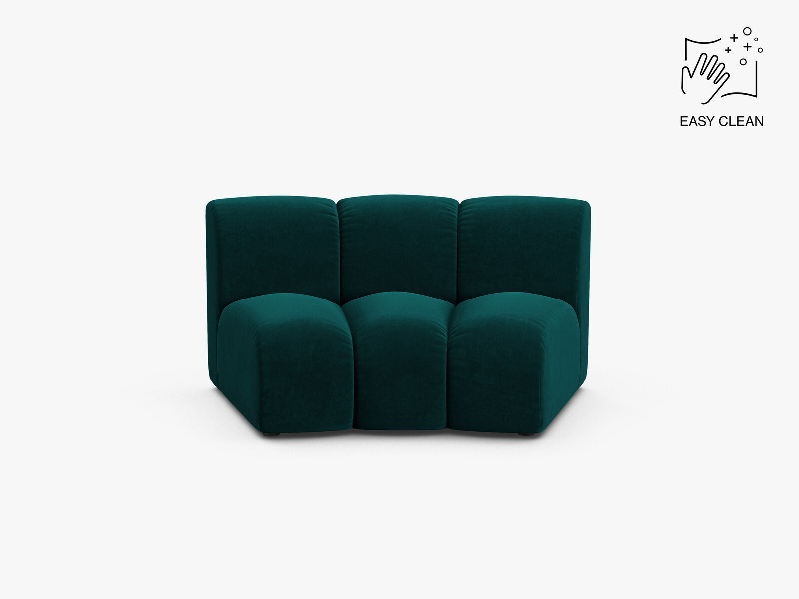 Micadoni Modul Armlos Lupine 1-Sitzer Large Samt Venus Dunkel Petrol