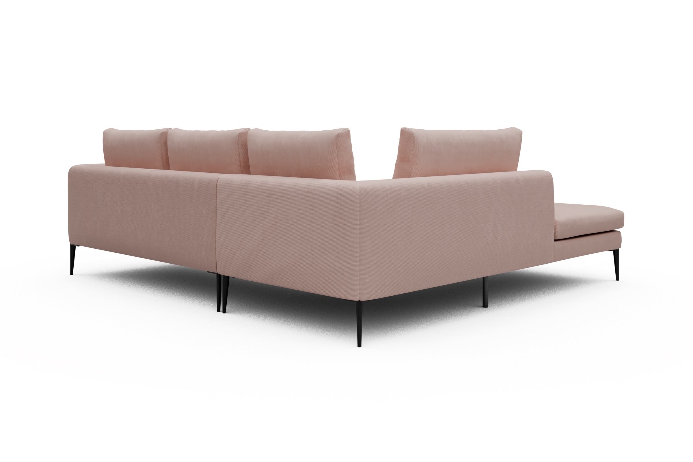 Ecksofa Paul Relax-Ecke links mit 2-Sitzer Cordufine-Blush