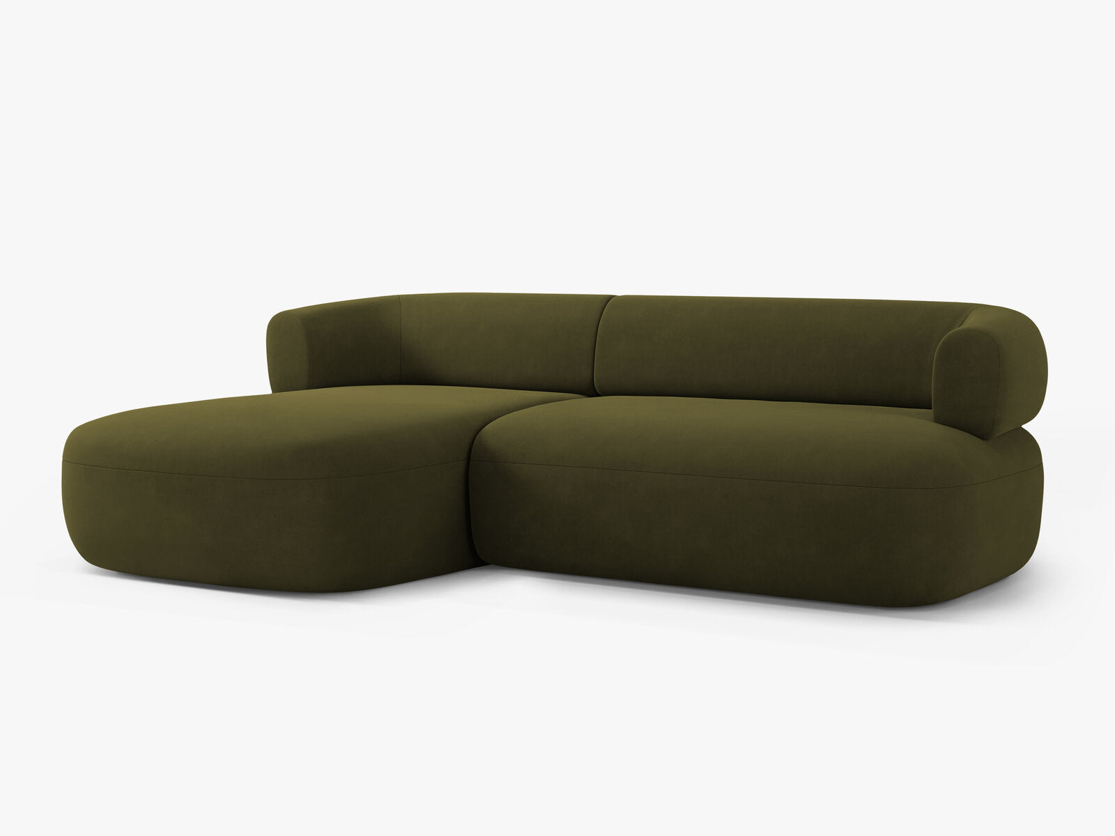 Micadoni 5-Sitzer Ecksofa Jenny Links Samt Salvador Grün