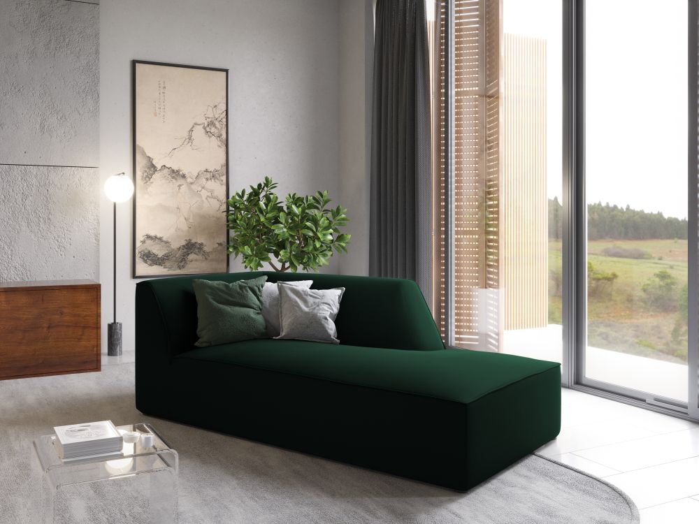 Cosmopolitan Design Chaiselongue Siena Samt Salvador Flaschengrün Rechts