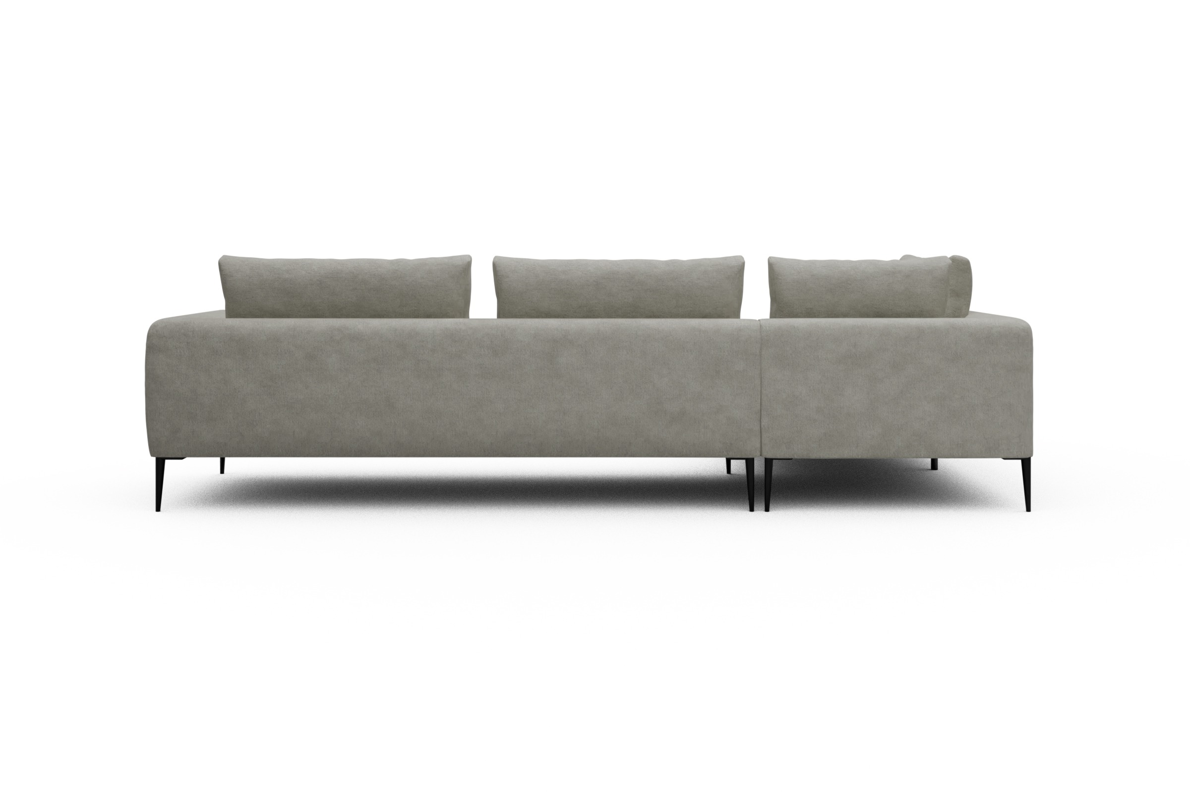 Ecksofa Paul Relax-Ecke rechts mit 3-Sitzer Carreno-Moon-Stone-White