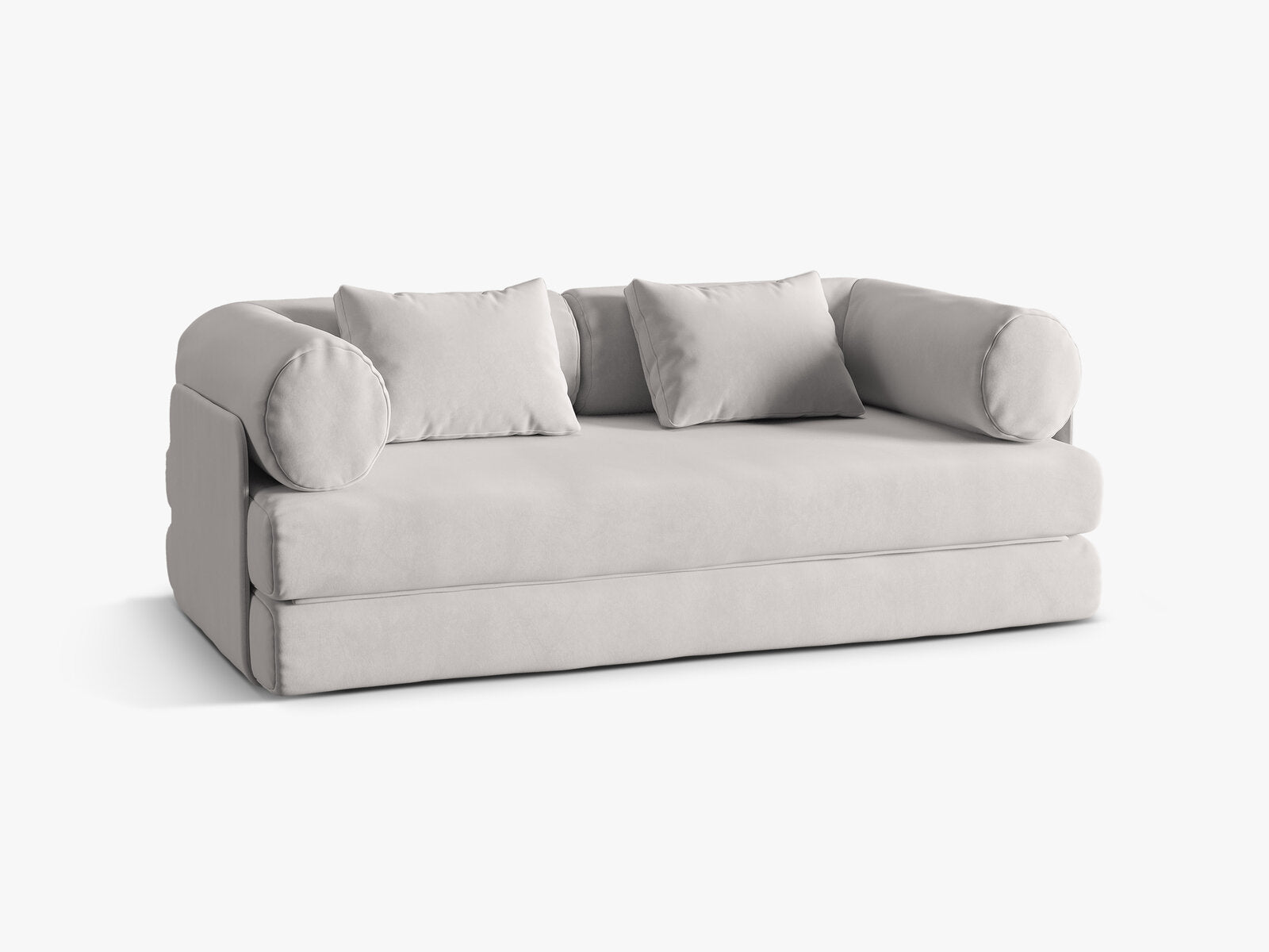 Micadoni Sofa Dreamy 3-Sitzer mit Schlaffunktion Samt Salvador Hellgrau