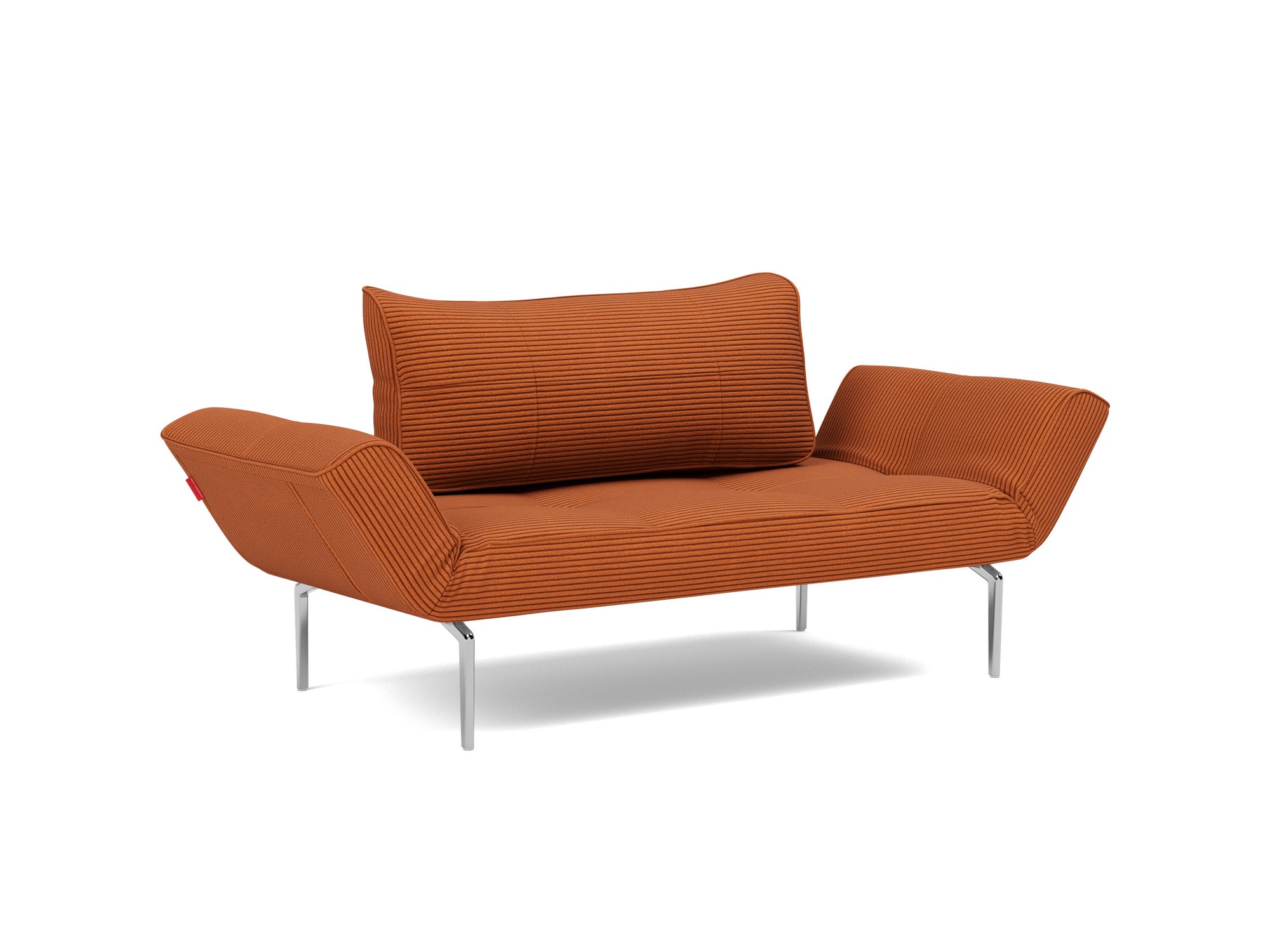 Tagesbett Zeal Kord Corduroy 595-Burnt-Orange Beine Straw Aluminium