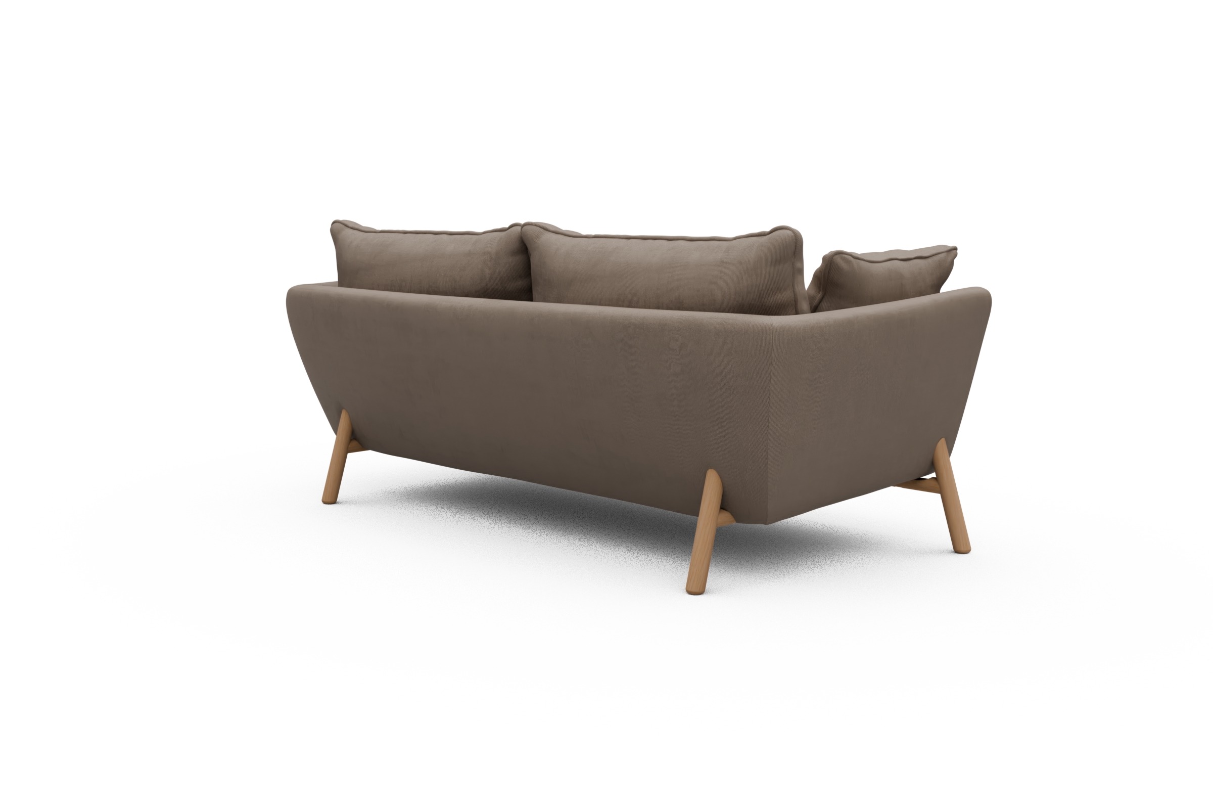 Sofa Emil PREMIUM 2-Sitzer Beinfarbe Eiche Natur Cordufine-Beige