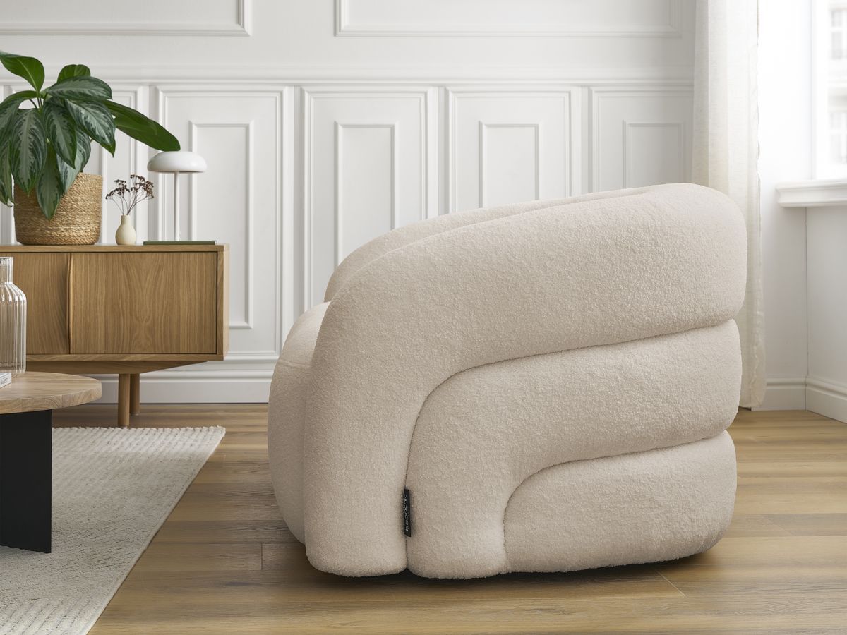 Bobochic Elina Sofa 2-Sitzer Bouclé-Stoff Beige