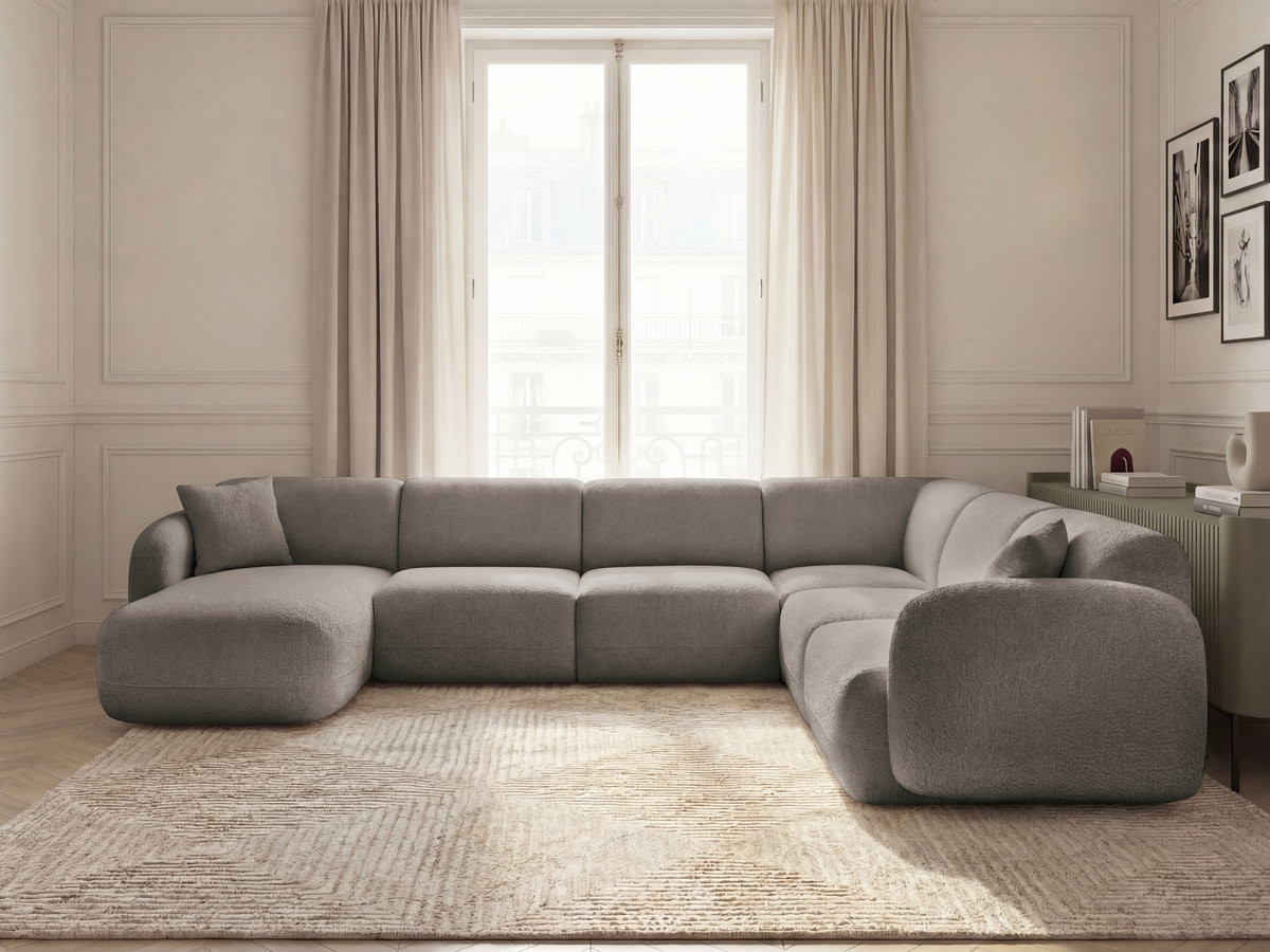 Bobochic Anda Wohnlandschaft Chenille Taupe Ecke rechts