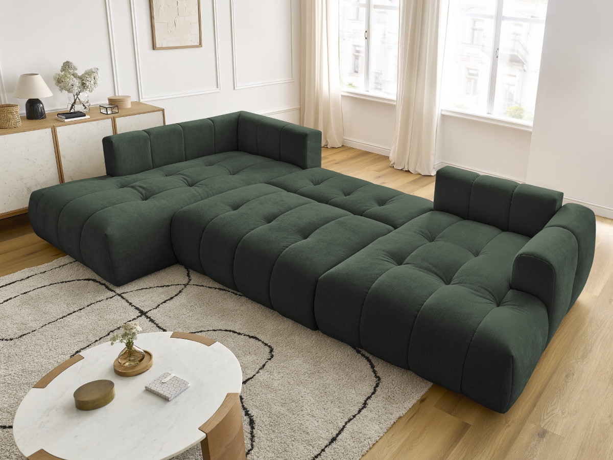 Bobochic Fuji Wohnlandschaft Stoff Grün Ecke rechts