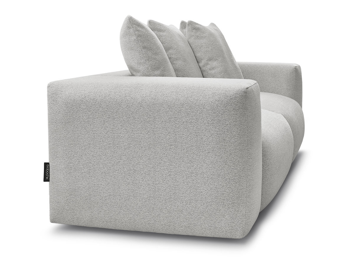 Bobochic Voltaire Sofa 3-Sitzer 248 × 100 cm Melange-Stoff Hellgrau