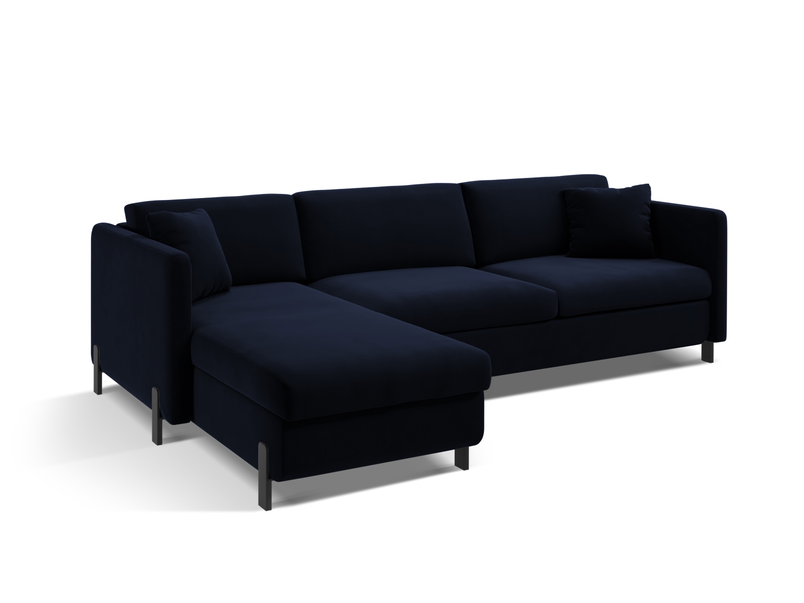 Micadoni Schlaf-Ecksofa Gloria 4-Sitzer Links Samt Königsblau 205x140