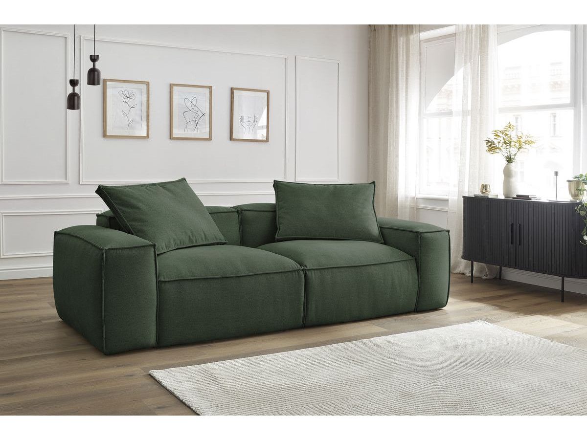 Bobochic Boheme Sofa 3-Sitzer Melange-Stoff Grün