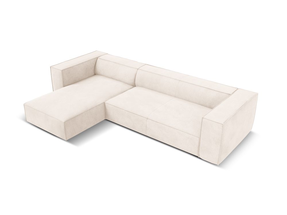 Cosmopolitan Design Ecksofa Turin 5-Sitzer Strukturierter Stoff Rosario Helles Beige Links