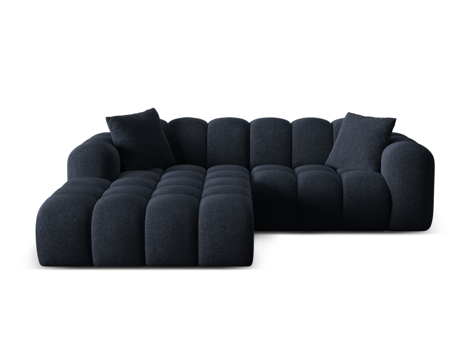Cosmopolitan Design Ecksofa Treno 3-Sitzer Chenille Eden Marineblau Links