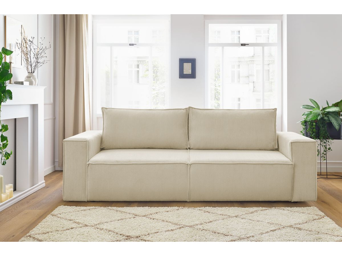 Bobochic Nihad Sofa 3-Sitzer Cordsamt Beige
