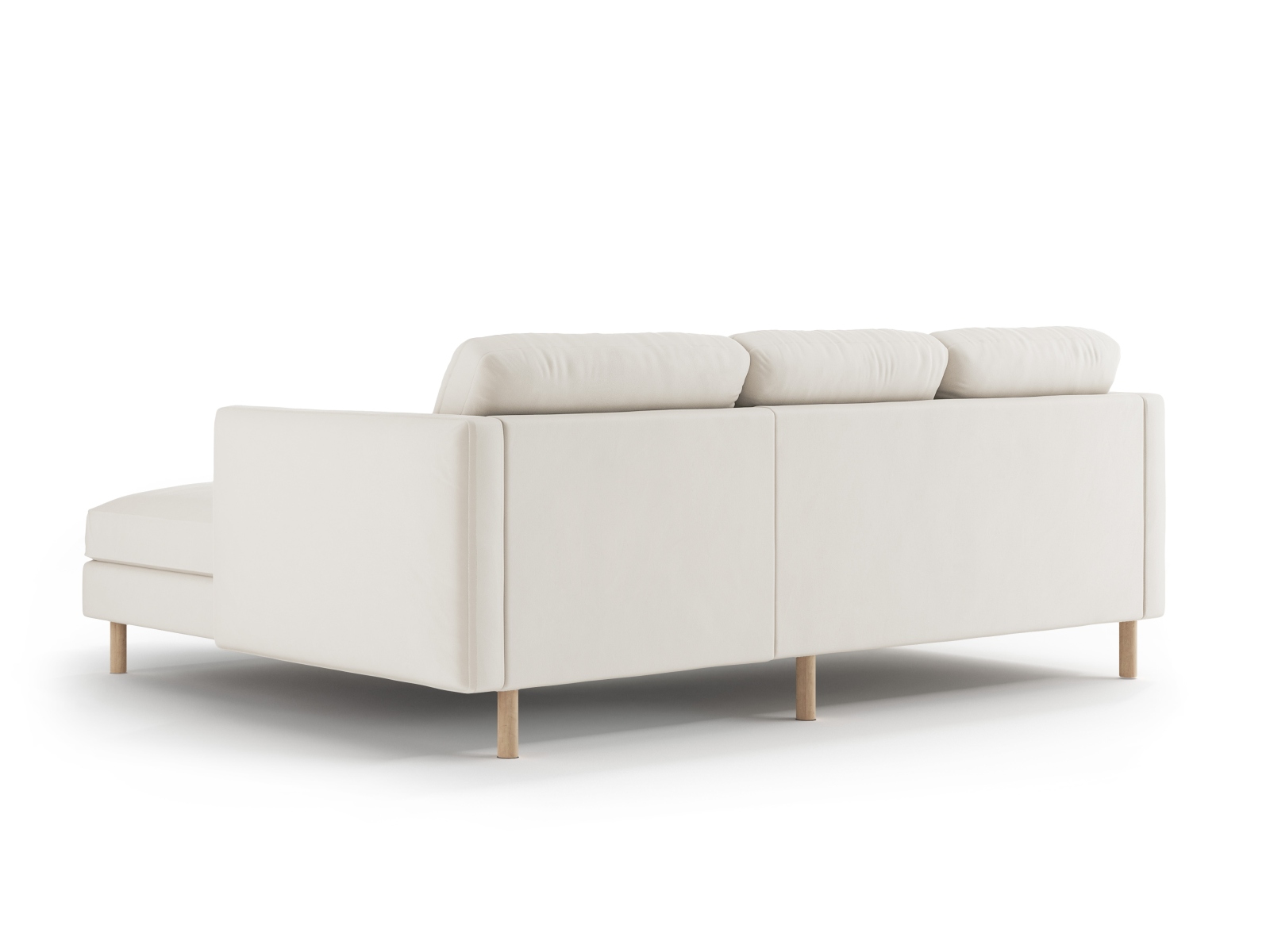 Micadoni Ecksofa Eden 3-Sitzer Rechts Samt Beige